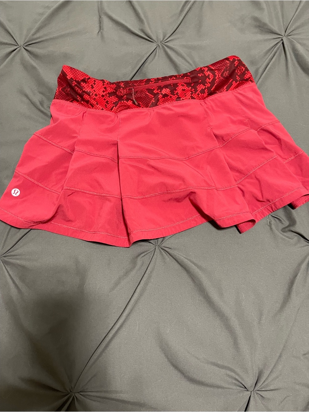 Lululemon Pink Red Multi Athletic Skort RARE